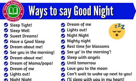 50+ Interesting Ways to Say Good Night » Onlymyenglish.com