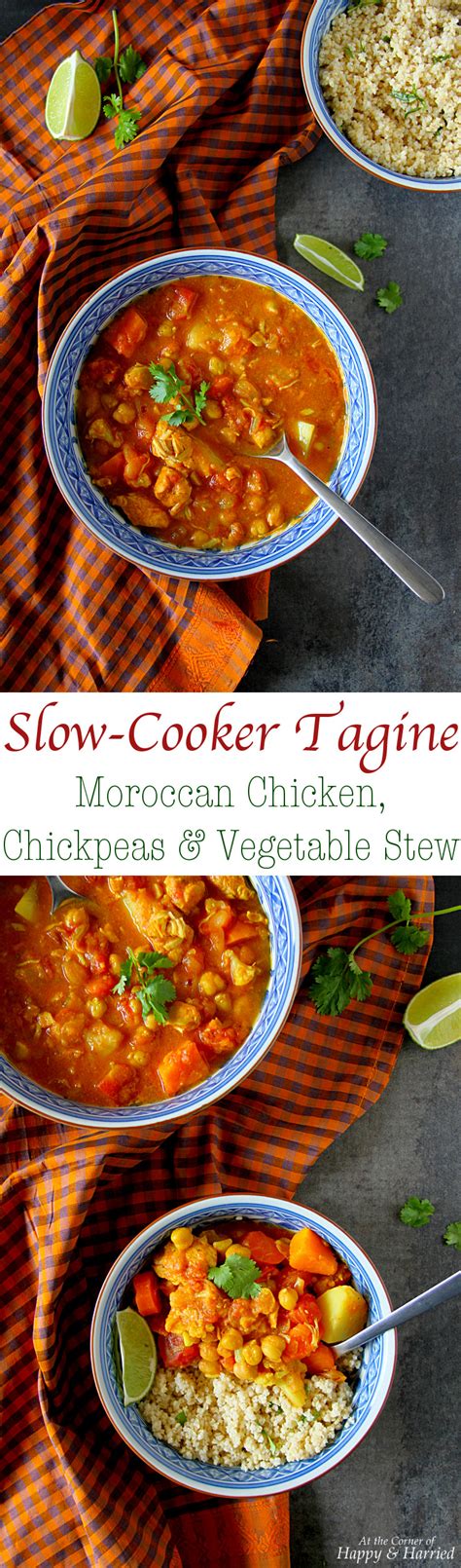Slow-Cooker Moroccan Tagine {Chicken, Chickpeas & Vegetable Stew}