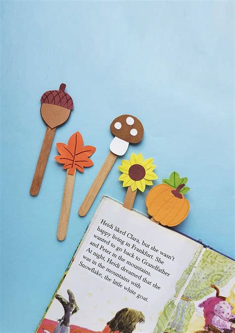 DIY Fall Popsicle Stick Bookmarks - Big Family Blessings