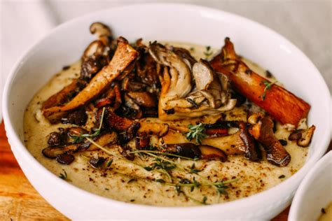 Creamy Cheesy Polenta with Sauteed Mushrooms - The Mad Table