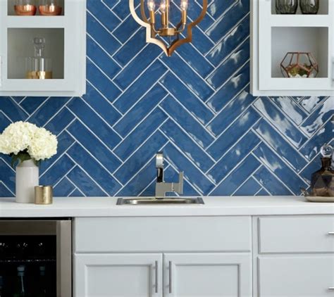 20+ Blue Tile Backsplash Kitchen - HOMYHOMEE