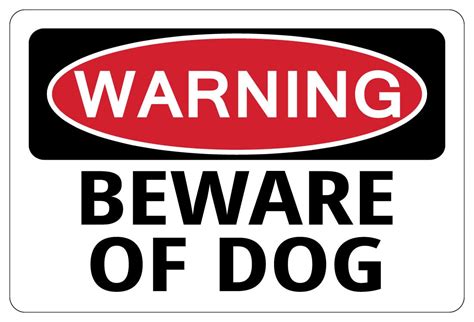 BEWARE OF DOG Warning Funny Novelty Sign