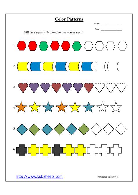 Coloring Pattern Worksheet