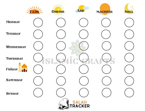 Salah Tracker for kids Salah Chart Digital prints Kids | Etsy