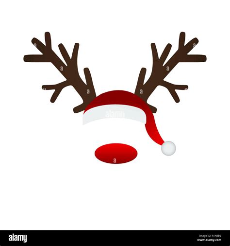 Reindeer antlers and Santa hat Stock Vector Image & Art - Alamy