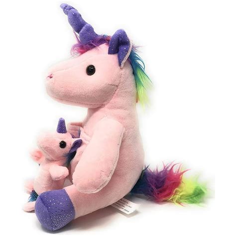 Soft Plush Unicorn With Pouch And Mini Foal, 10 1/2 Inches - Walmart ...