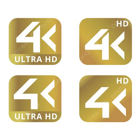 Gambar Ikon Resolusi Ultra Hd 4k Untuk Web Dan Logo Mudah Alih Vektor ...