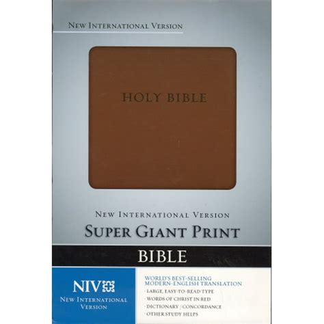 New International Version Brown Holy Bible Super Giant Print - Walmart ...