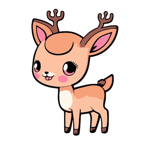 Premium Vector | Cute chibi baby deer