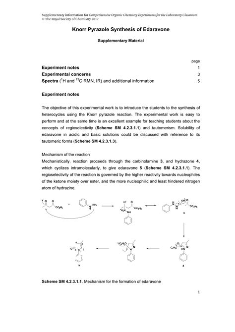 (PDF) Knorr Pyrazole Synthesis of Edaravone