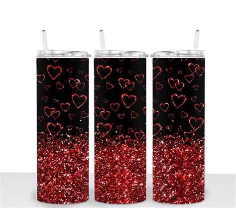 Red Sparkle Hearts – TT's Tumblers & Transfers