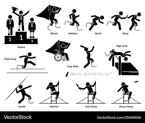 Disabled field and track sports games Royalty Free Vector