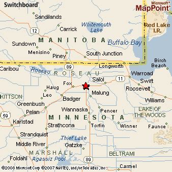 Roseau, Minnesota Area Map & More