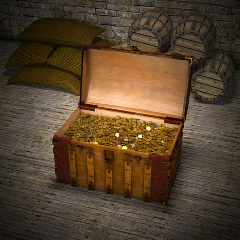 Treasure chest stock photo. Image of gold, woodenness - 89107242