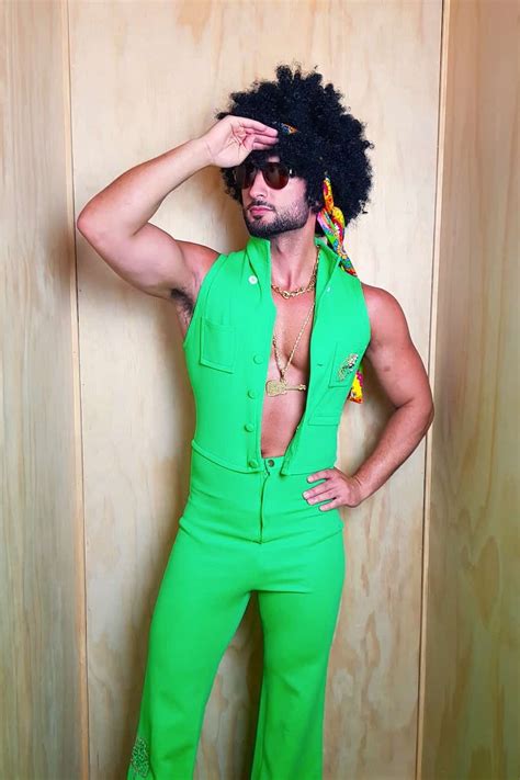 Green Dancing Machine Mens Disco Jumpsuit - Snog The Frog