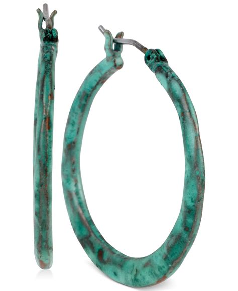 Robert lee morris Patina Small Hoop Earrings in Green | Lyst