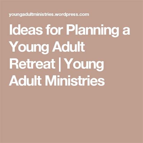 Pin on Young adult retreat