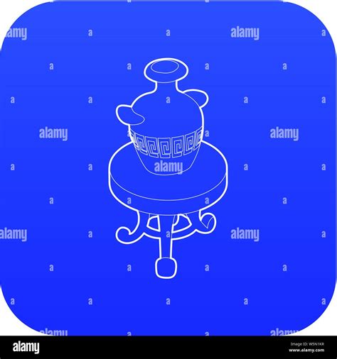 Round coffee table with an antique vase icon blue vector Stock Vector ...