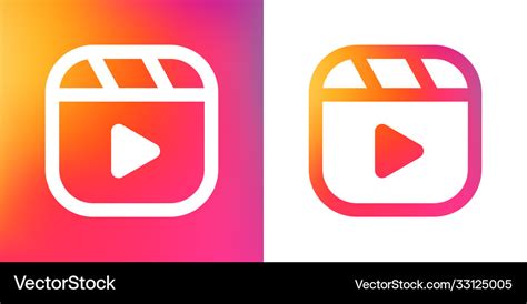 Instagramm reels icon line gradient background Vector Image