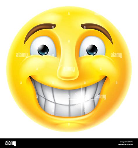 A smiling cartoon emoji emoticon smiley face character Stock Photo - Alamy