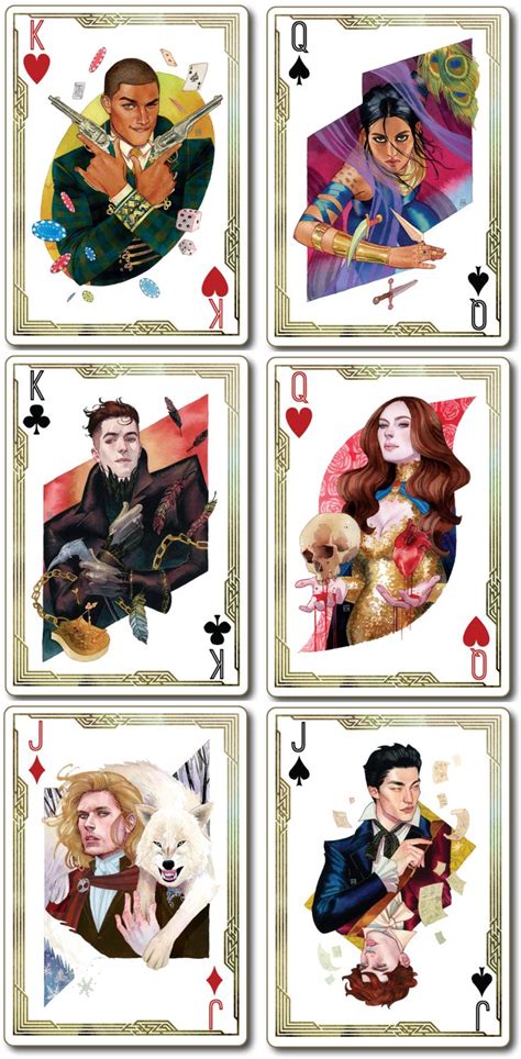 All of the character art from @kevinwada‘s new Six of Crows / Crooked Kingdom poster has been ...