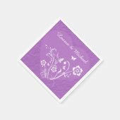 Lavender Floral Heart Personalized Wedding Paper Napkins | Zazzle