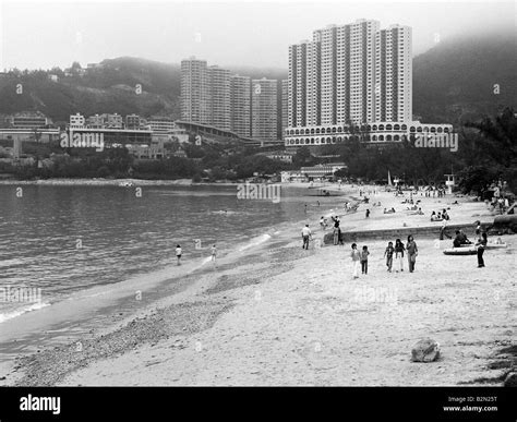 Repulse Bay beach Hong Kong in springtime mist 1979 Stock Photo - Alamy