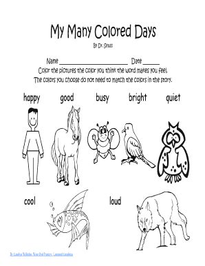 My Many Colored Days Coloring Pages, PDF, Free - Wise Owl Factory ...