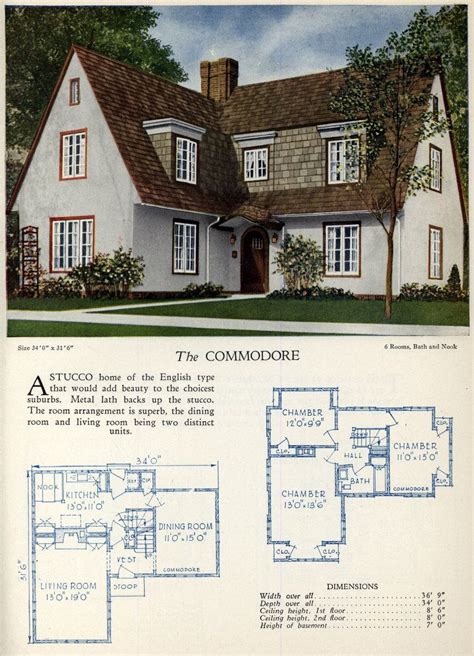 62 beautiful vintage home designs floor plans from the 1920s – Artofit