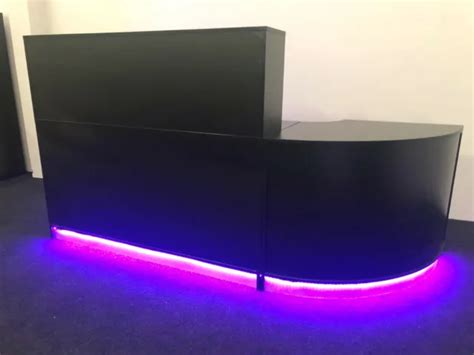 OFFICE RECEPTION DESK Led Lights Remote Control Black Reception Table Counter £599.99 - PicClick UK