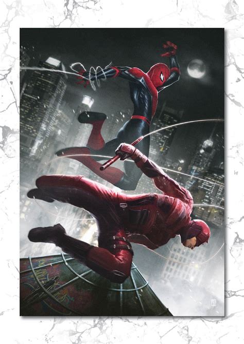 Spider-man and Daredevil Team up Art Print - Etsy Australia