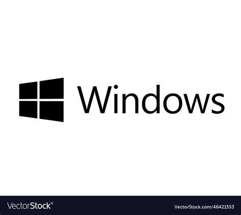 Windows symbol brand logo with name black design Vector Image