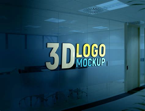 Free PSD Logo Mock-up on Office Glass Wall – GraphicsFamily