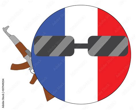 Cool France flag emoji. Round French flag emoticon wearing sunglasses ...