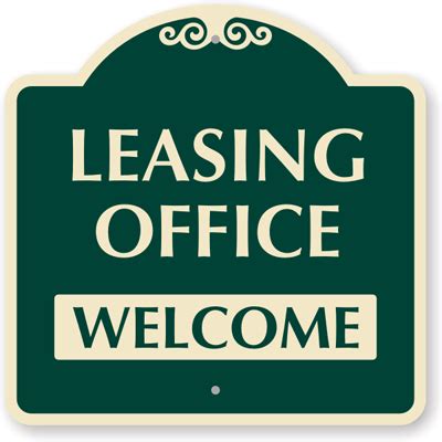 Designer Leasing Office Welcome Sign