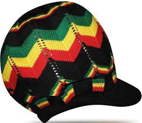 Tam Rasta Hat Bail Visor Peak Reggae Cap Dreadlocks Long Dreads Crown ...