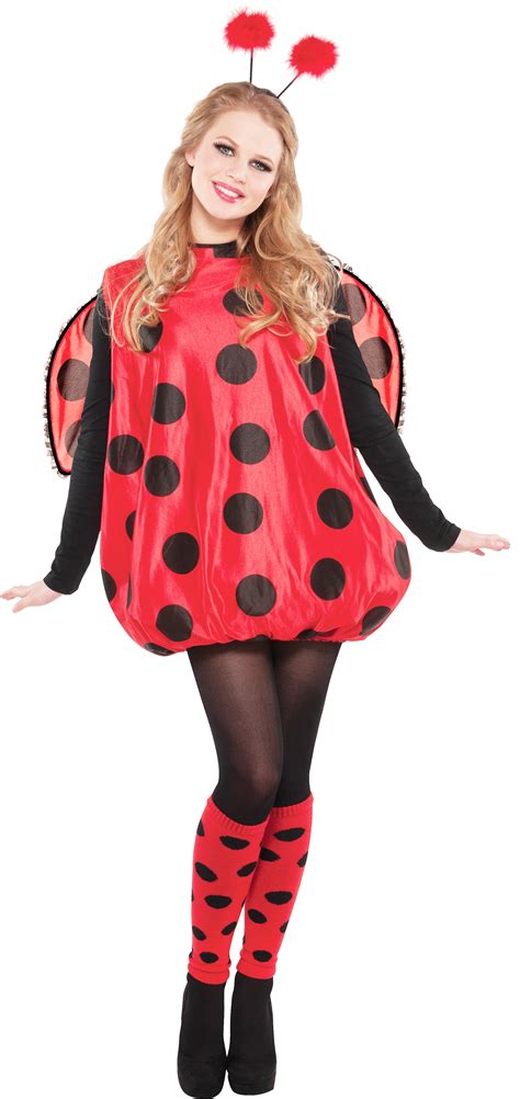 Red Ladybird Ladies Fancy Dress Animal Insect Lady Bug Womens Adult ...