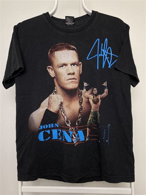 Vintage WWE John Cena signature vintage black T-shirt WWF Wrestling ...