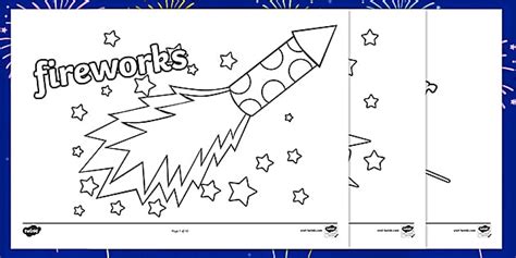 Fireworks / Bonfire Night Colouring Sheets (teacher made)