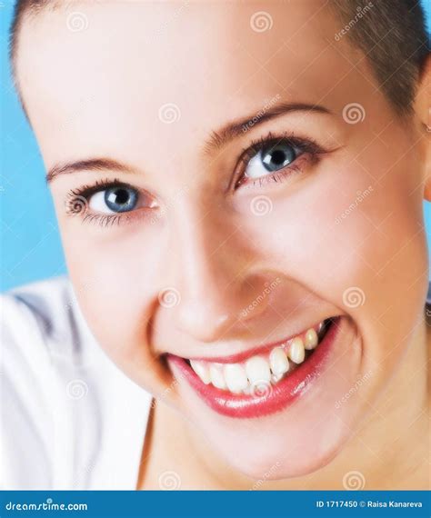 Beautiful Young Woman With Blue Eyes Smiling Stock Photo - Image: 1717450