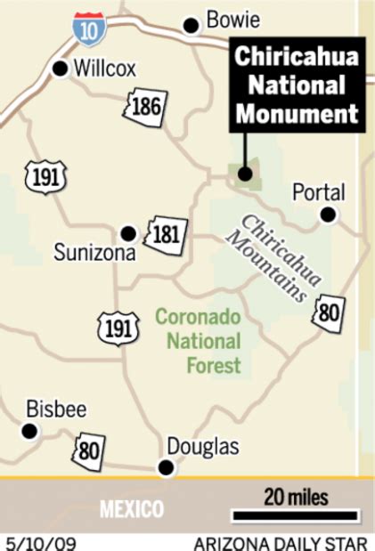 Chiricahua National Monument Map