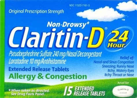 Claritin D 24 Hour Allergy and Congestion Tablets, 15 Count - Kroger