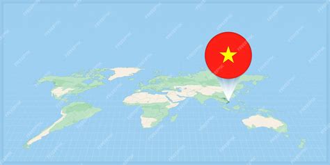 Premium Vector | Location of vietnam on the world map marked with ...