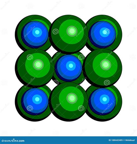 Sodium Chloride (rock Salt, Halite, Table Salt), Crystal Structure Stock Illustration ...