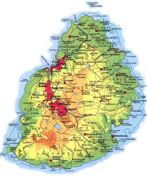 Mauritius Map and Mauritius Satellite Images