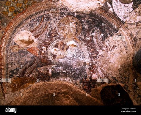 early christian frescoes in the caves of cappadocia near goreme turkey ...