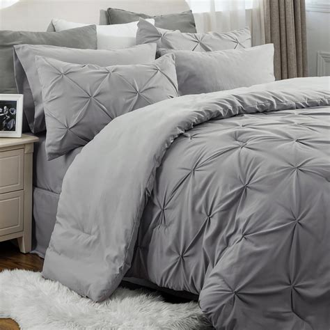 Bedsure California King Comforter Set - 8 Pieces Pintuck California ...