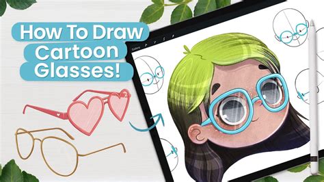 How To Draw Glasses On Cartoon Characters • Illustration Tutorial - YouTube