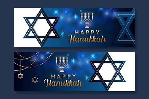 collection happy hanukkah horizontal banner 12681865 Vector Art at Vecteezy