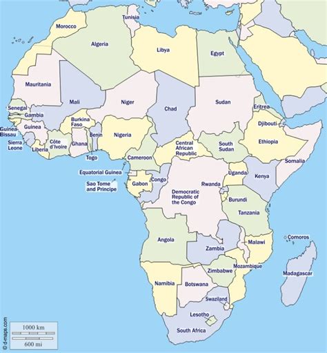 Map with the countries of the Africa (2023) - Learner trip